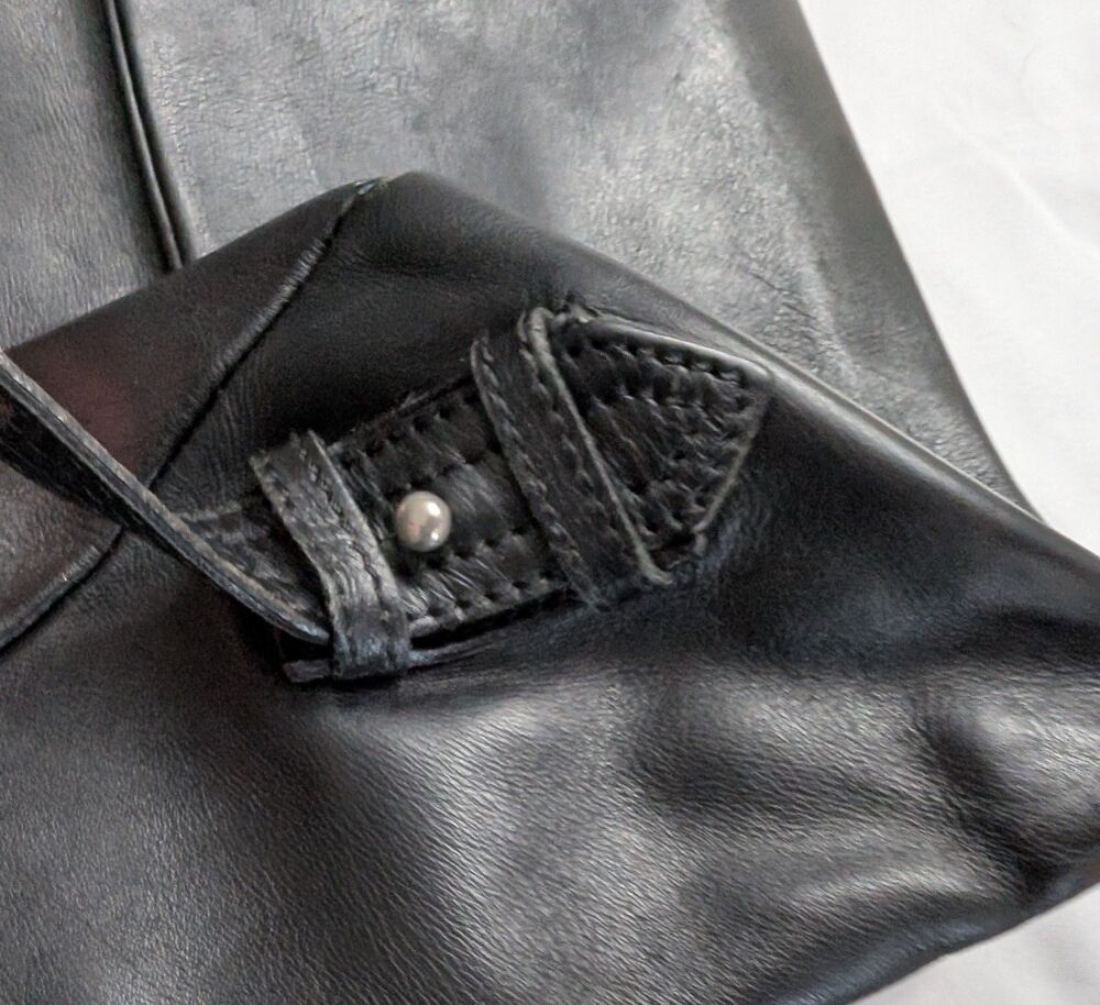Genuine Vintage BURBERRY Black Leather Shoulder Bag Purse - Picture 9 of 10